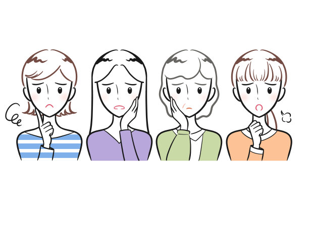 担心或有麻烦的女人。(简单的颜色)图片下载