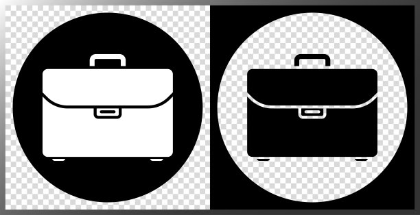 行李箱和公文包图标。图片下载