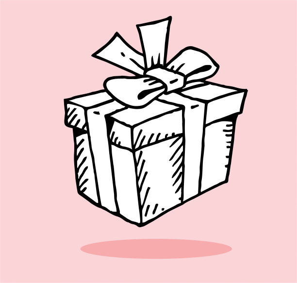 手绘礼盒卡通插图图片下载