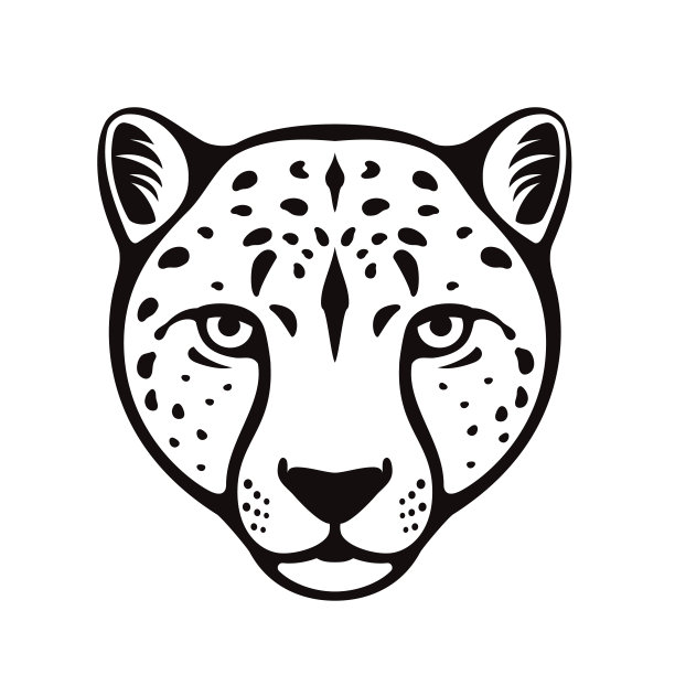 猎豹的头纹身。吉祥物的创意设计。图片下载