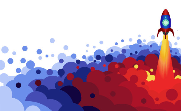 项目启动概念与火箭船图片下载
