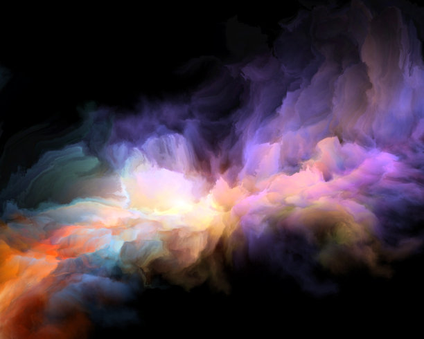 运动的多色云在一个黑色的背景图片下载