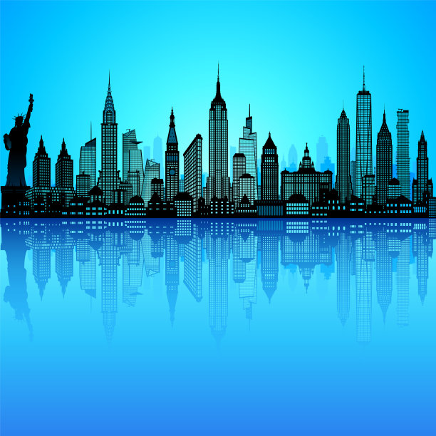 纽约市天际线(所有建筑都是可移动和完整的)图片下载