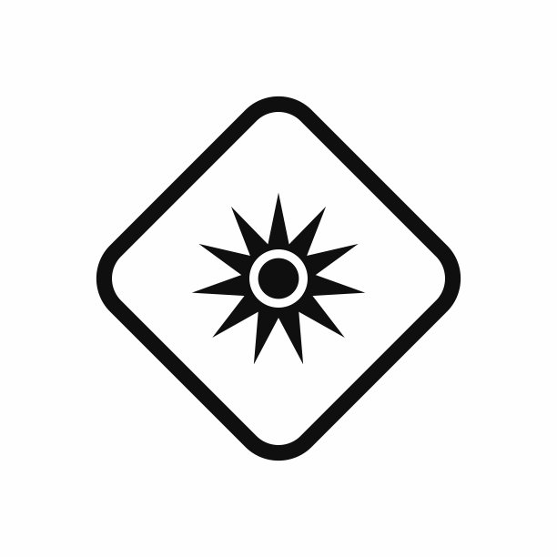 光辐射警告标志设计矢量图片下载