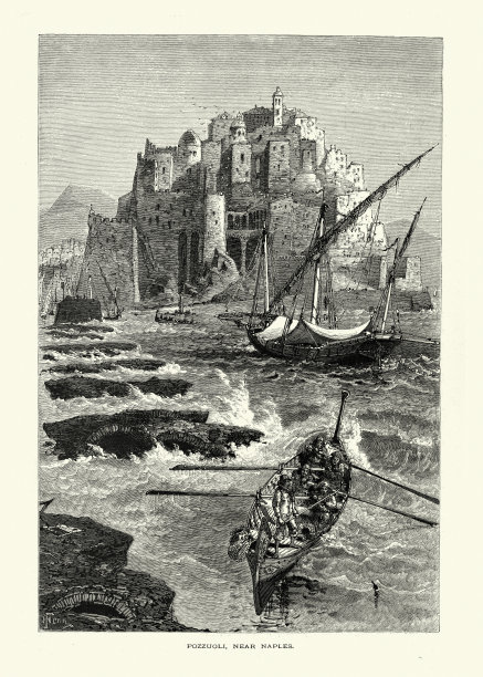 波佐利，意大利那不勒斯，19世纪图片下载