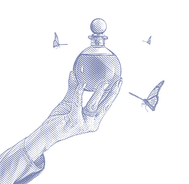 精油瓶和手图片下载