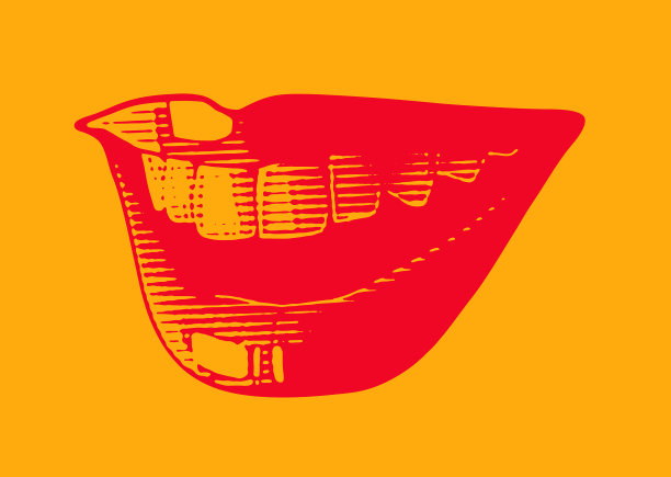 女性微笑和嘴唇的极端特写图片下载