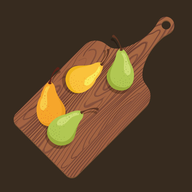 木砧板与梨图片下载