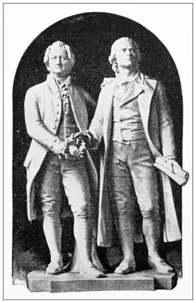 柏林和德国的古董旅行照片:席勒和歌德图片下载