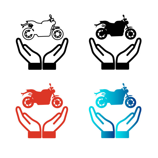 摘要摩托车保险剪影插图图片下载