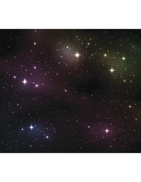 一幅有彩色星星的太空图片图片下载