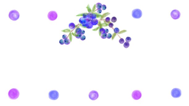 蓝莓背景框架，手绘插图水彩风格。图片下载