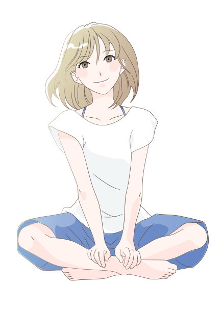 坐着的女人，穿着轻松，面带微笑图片下载