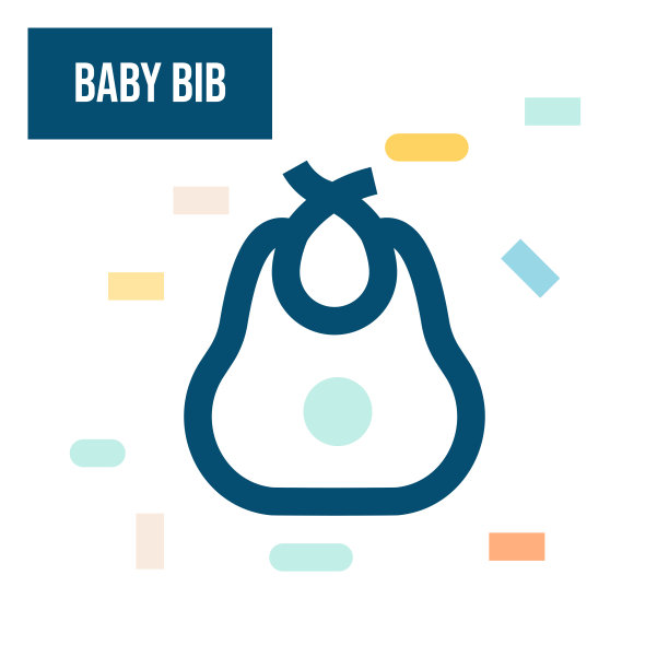 婴儿围嘴图标彩色设计图片下载