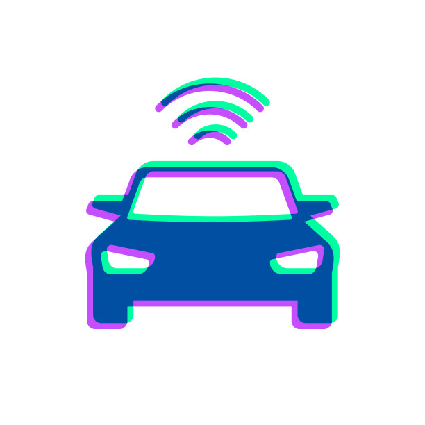 连接汽车。图标与两种颜色叠加在白色背景上图片下载