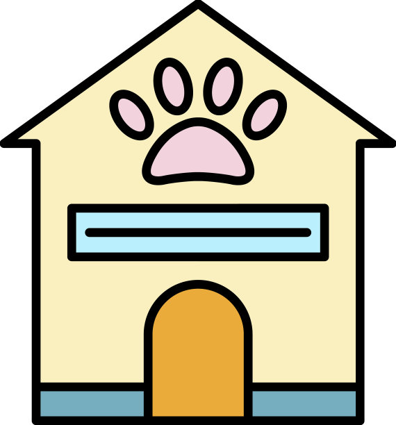 宠物屋图标颜色轮廓图片下载