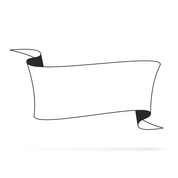 横幅(轮廓，线条艺术)-白色背景上的设计元素图片下载