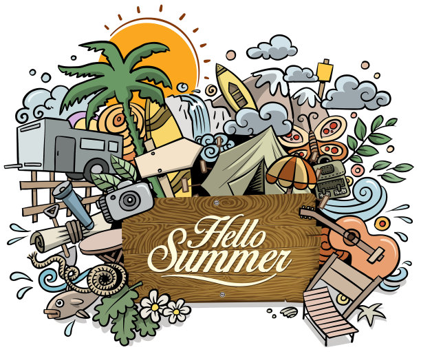 野餐徒步标志图片下载