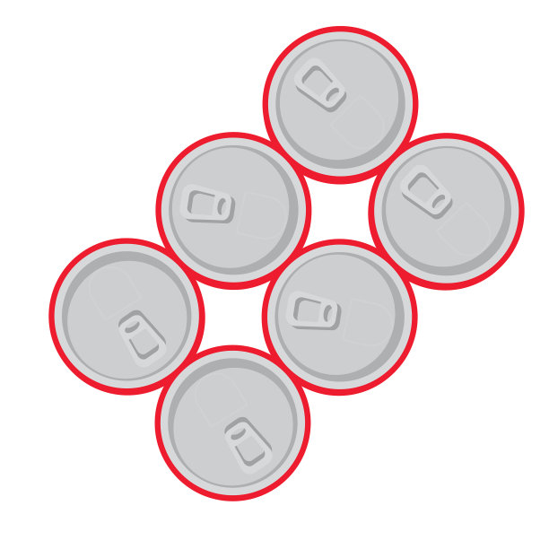 精酿啤酒6包罐头平面设计主题图标上的白色背景图片下载