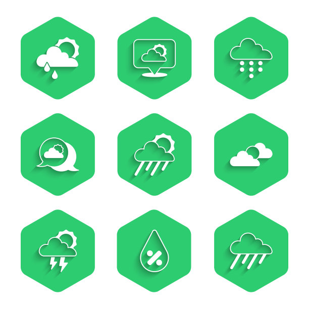 集云与雨和太阳水滴百分比图片下载