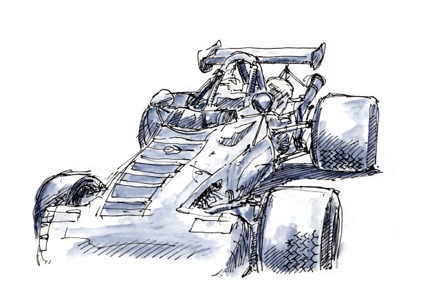 经典方程式赛车1969水墨绘画和水彩画图片下载