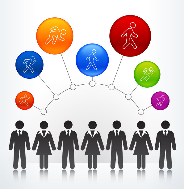 人们在运动活跃的生活方式矢量图标设置图片下载
