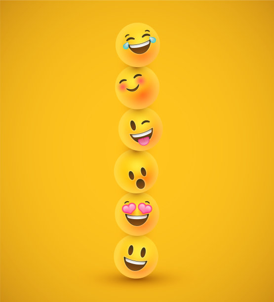 有趣的黄色3d表情符号的脸图标在有趣的塔图片下载