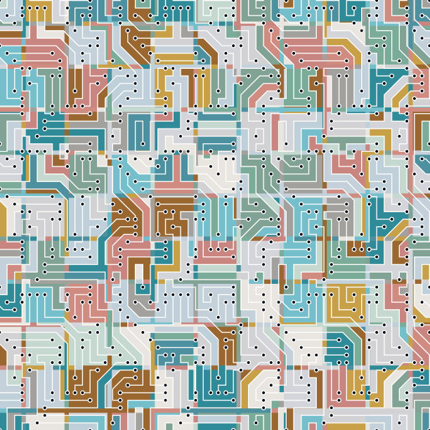 彩色电路图案背景图片下载