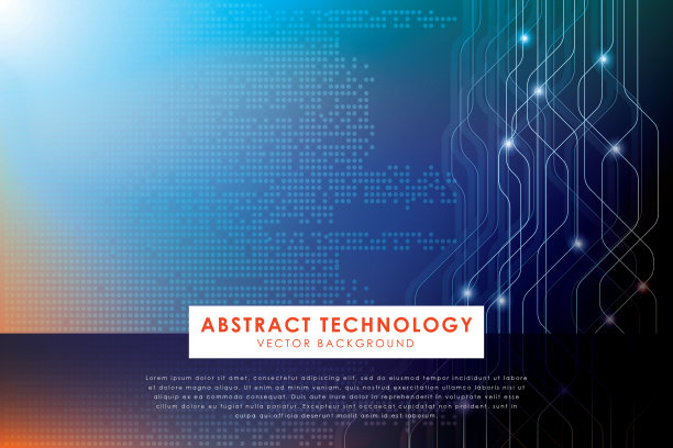 蓝色背景下的高科技数字通信概念图片下载