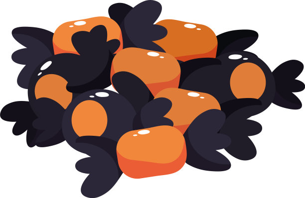 设置糖果万圣节在白色背景图片下载