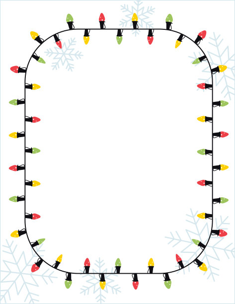 圣诞彩灯边框模板图片下载