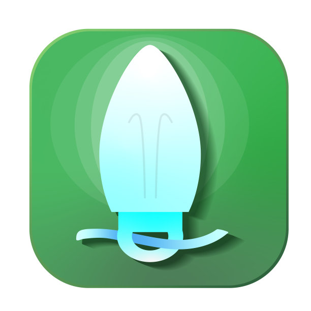 圣诞3D打开圣诞灯泡应用程序图标设计在充满活力的渐变颜色图片下载