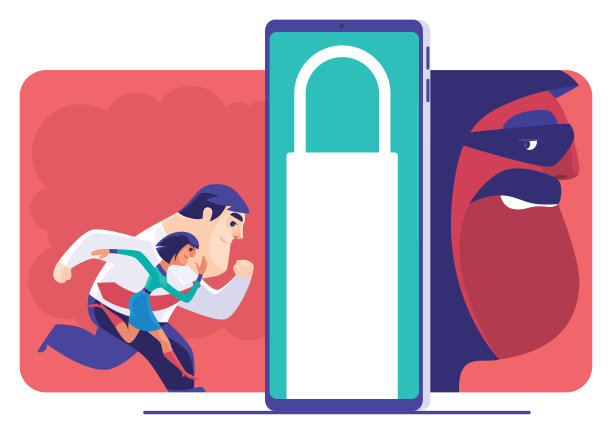 商务情侣带着智能手机，躲着骗子图片下载