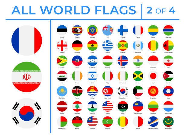世界旗帜-矢量圆形平面图标-第2部分4图片下载