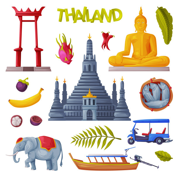 泰国佛教寺院的象征和物件图片下载