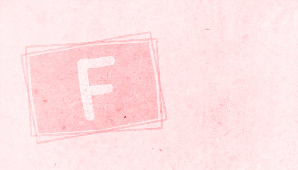 水平的软的褪色的粉红色斑点大写字母或大写字母或大写F包围在一个有边框或框架的粉彩略深的桃色矩形内，在桃色矢量背景上图片下载