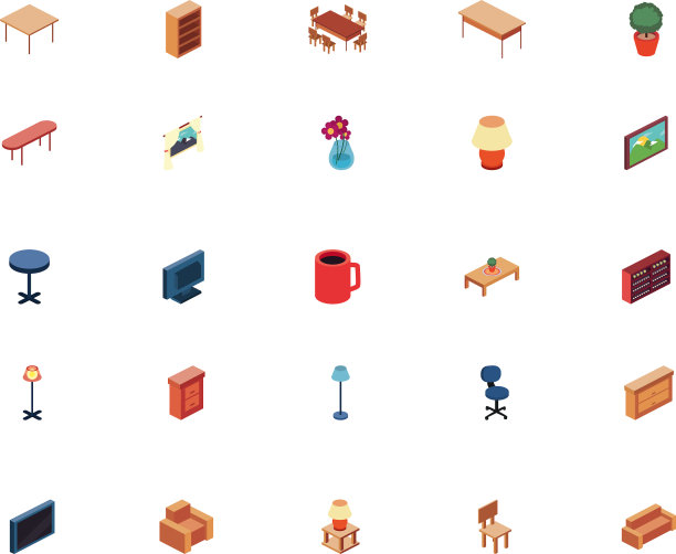 孤立的家庭图标集设计图片下载