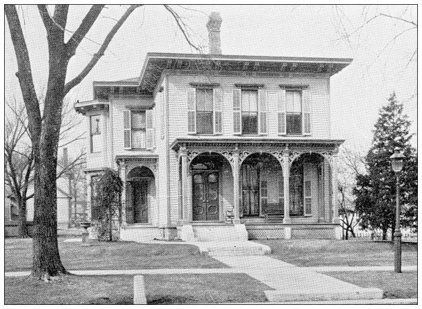 来自堪萨斯州劳伦斯的古董照片，1898年:住宅建筑外观图片下载