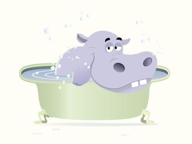 河马在洗澡图片下载