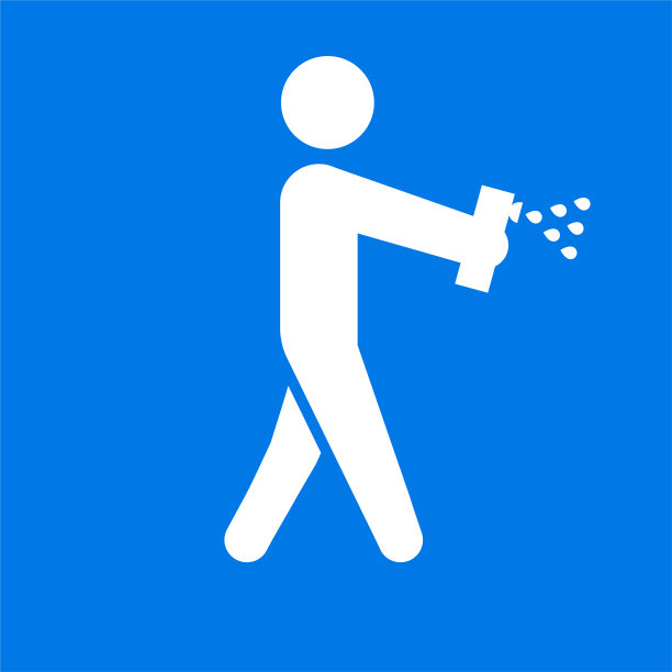 拿着消毒喷雾图标的男人图片下载