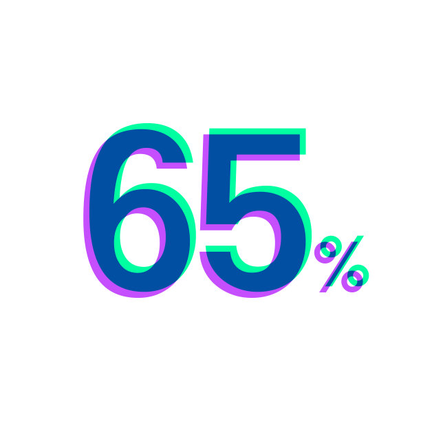 65%双色叠加图标，白色背景图片下载