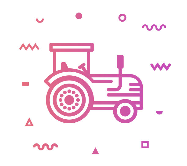拖拉机线风格图标设计图片下载