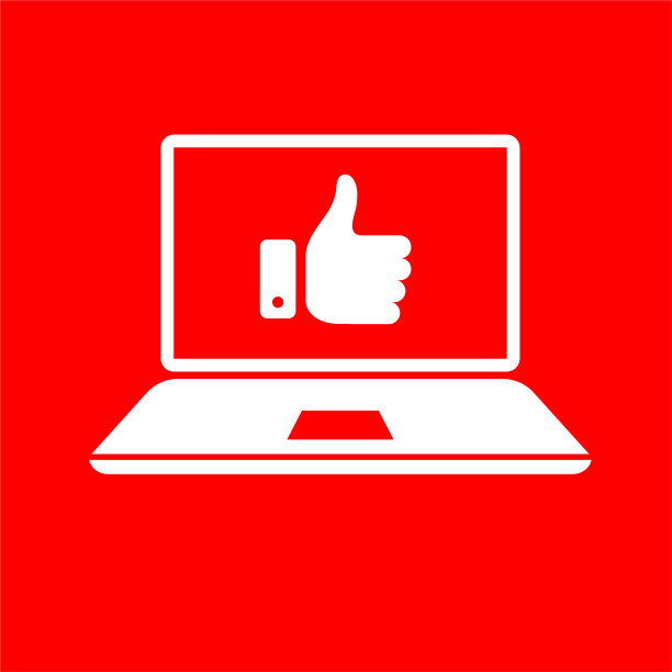 有大拇指图标的笔记本电脑图片下载