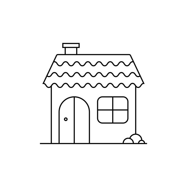 姜饼屋和圣诞快乐，新年快乐线图标图片下载