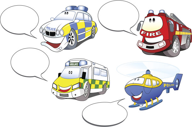 带气泡的紧急服务车辆图片下载