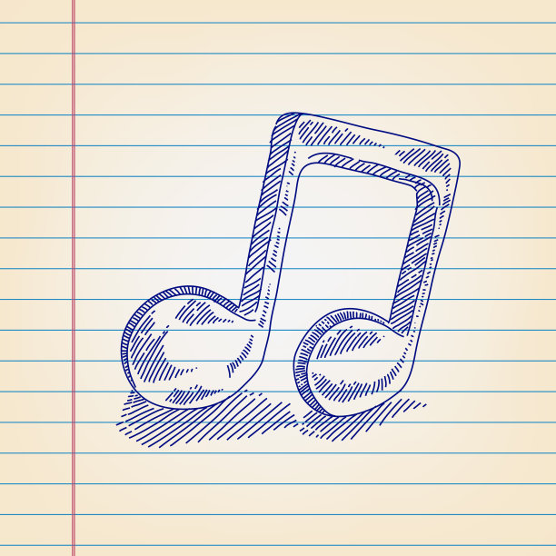 音乐音符画在横格纸上图片下载