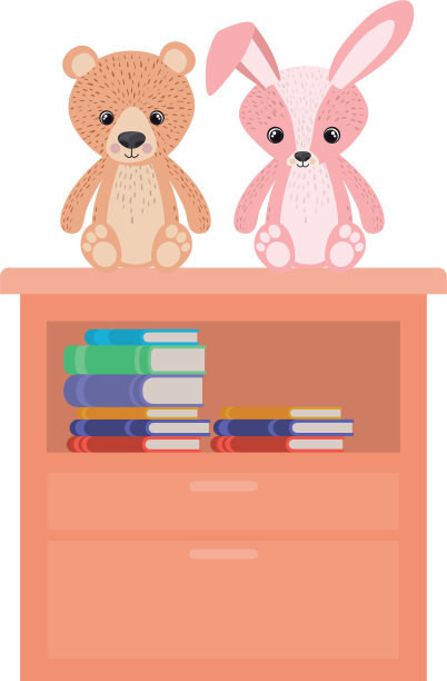 泰迪熊和兔子的设计图片下载