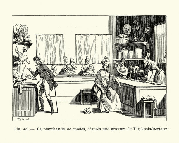 裁缝店，法国19世纪早期图片下载