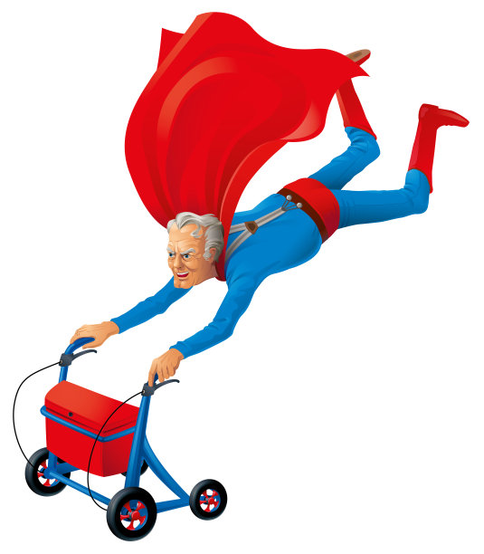 老超级英雄用滚轴飞行图片下载