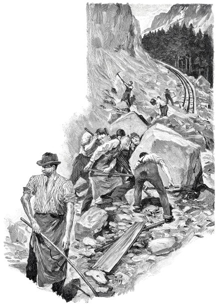 在瑞士皮拉图斯修建一条山区铁路图片下载